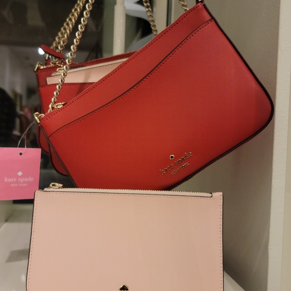 ♠️Kate Spade Staci Triple Crossbody Heart Pop NWT